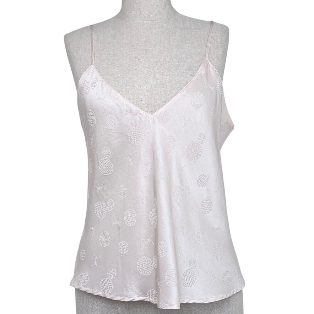 Soft Surroundings Silk Jacquard Camisole Light Pink Coquette Boudoir Romantic